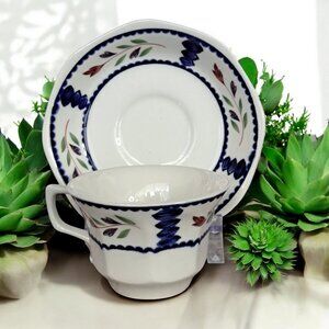 Adams Lancaster China Tea Cup & Saucer, Ironstone Made in England